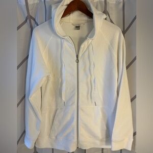 CJ Banks White Textured Hoodie
